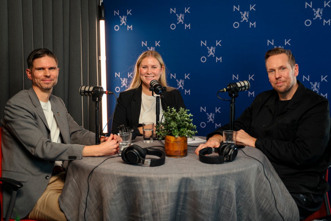 Espen Slette, Victoria Marie Nordahl og Thurdur Arnason i studio. 