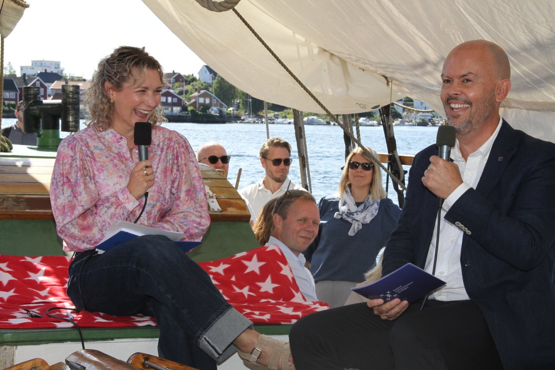 Digitaliseringsminister Karianne Tung og Nkom-direktør John-Eivind Velure under Arendalsuka i 2025